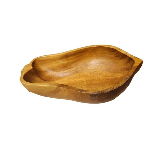 Pear Shaped Vintage Wood Frui Bowl 1970s Kitchen Decor MCM - Picture 2 of 3